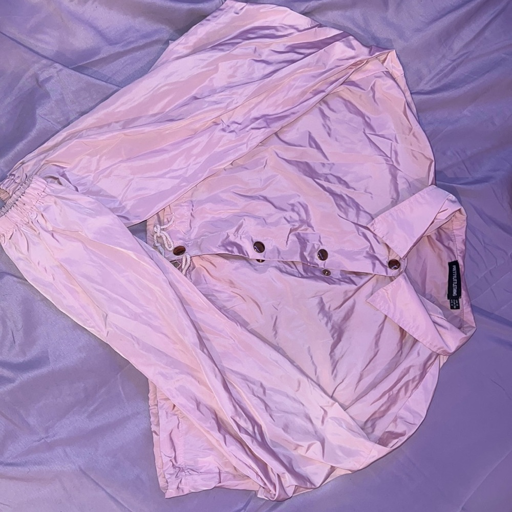 pink cropped jacket from PLT